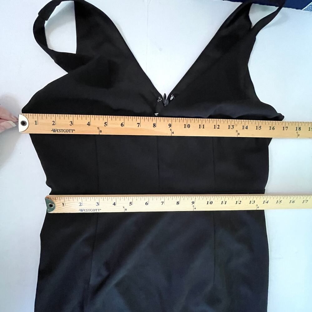 Bupt NEW V-Neck Sleeveless Maxi Dress Gown Sz M Mermaid Black Lined Prom Party - Picture 6 of 9